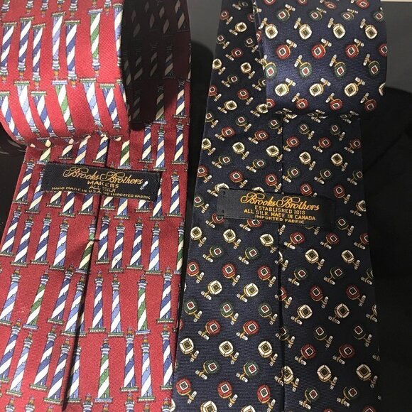 Brooks Brothers Silk Ties Mens Neckwear Stripes Striped Office Business Couture - Picture 4 of 5